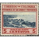 Colombia 1956 View of Port, San Andres-Stamps-Colombia-Mint-StampPhenom