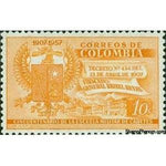 Colombia 1957 Coat of Arms, Academy, 10c-Stamps-Colombia-Mint-StampPhenom