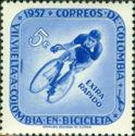 Colombia 1957 Cyclist-Stamps-Colombia-StampPhenom