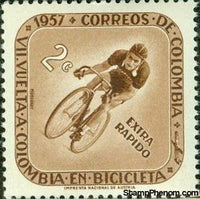 Colombia 1957 Cyclist-Stamps-Colombia-StampPhenom