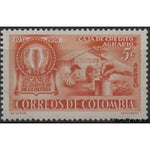 Colombia 1957 Emblem and Dairy Farm, 5c-Stamps-Colombia-StampPhenom