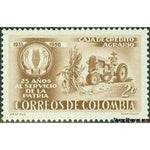 Colombia 1957 Emblem and tractor, 2c-Stamps-Colombia-Mint-StampPhenom