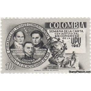 Colombia 1957 Personalities and UPU Monument in Bern, 10c-Stamps-Colombia-Mint-StampPhenom