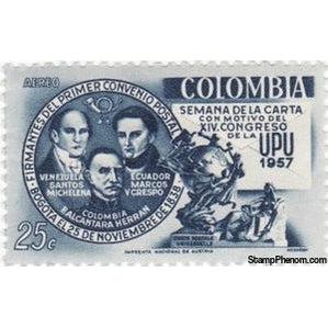 Colombia 1957 Personalities and UPU Monument in Bern, 25c-Stamps-Colombia-StampPhenom