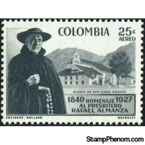 Colombia 1958 Father Rafael Almanza, Church of San Diego, Bogotá, 25c-Stamps-Colombia-StampPhenom