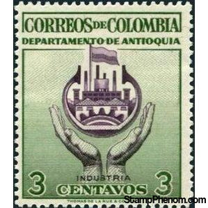 Colombia 1958 Industry, Green-Stamps-Colombia-Mint-StampPhenom