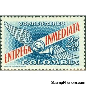 Colombia 1958 Winged Post Horn-Stamps-Colombia-StampPhenom