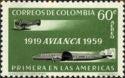 Colombia 1959 Air post service and AVIANCA company, 40th Anniv.-Stamps-Colombia-StampPhenom