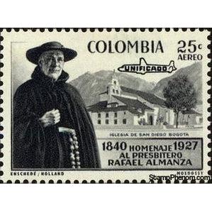 Colombia 1959 Father R.Almanza Overprinted-Stamps-Colombia-StampPhenom