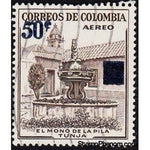 Colombia 1959 Mono Fountain, Tunja Overprinted-Stamps-Colombia-StampPhenom