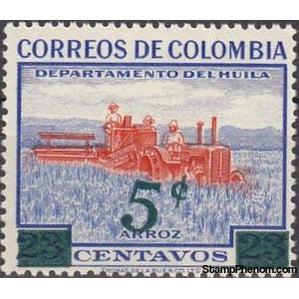 Colombia 1959 Rice Farm Overprinted-Stamps-Colombia-Mint-StampPhenom