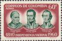 Colombia 1960 National Independence, 150th Anniv.-Stamps-Colombia-StampPhenom