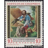 Colombia 1960 Saint Isidore Labrador-Stamps-Colombia-StampPhenom