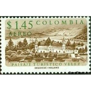 Colombia 1961 View of Velez-Stamps-Colombia-StampPhenom