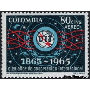 Colombia 1965 Emblem of the ITU, electromagnetic waves-Stamps-Colombia-StampPhenom