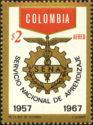 Colombia 1967 Natl. Apprenticeship Service, SENA, 10th Anniv.-Stamps-Colombia-StampPhenom