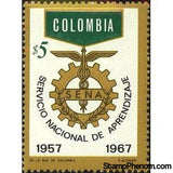 Colombia 1967 Natl. Apprenticeship Service, SENA, 10th Anniv.-Stamps-Colombia-StampPhenom