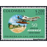 Colombia 1969 Avianca Airline, 50th Anniv; 8th International Stamp Exhibit-Stamps-Colombia-StampPhenom