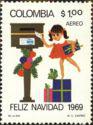 Colombia 1969 Child posting Christmas card-Stamps-Colombia-StampPhenom