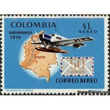 Colombia 1969 First Colombian Airmail, 50th Anniv.-Stamps-Colombia-StampPhenom
