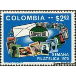Colombia 1970 Post emblem,envelope, colombian stamps-Stamps-Colombia-StampPhenom