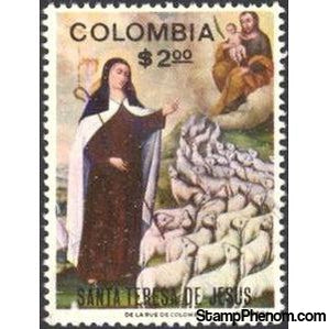 Colombia 1970 St. Theresa by Baltazar de Figueroa-Stamps-Colombia-StampPhenom
