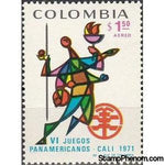 Colombia 1971 Athlete and Games Emblem-Stamps-Colombia-StampPhenom