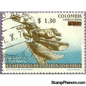 Colombia 1972 Bolivar Monument Surcharged-Stamps-Colombia-StampPhenom