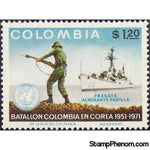 Colombia 1972 UN Emblem, Soldier and Frigate-Stamps-Colombia-StampPhenom
