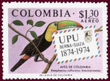 Colombia 1974 Centenary of the UPU (2nd issue). Birds-Stamps-Colombia-StampPhenom