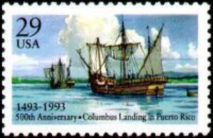 United States of America 1993 Columbus' Ships Landing in Puerto Rico