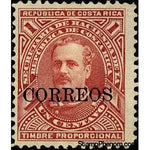 Costa Rica 1889 Próspero Fernández (1834-1885) overprinted "CORREOS"-Stamps-Costa Rica-Mint-StampPhenom