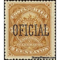 Costa Rica 1892 Coat of Arms overprinted "OFICIAL"-Stamps-Costa Rica-Mint-StampPhenom