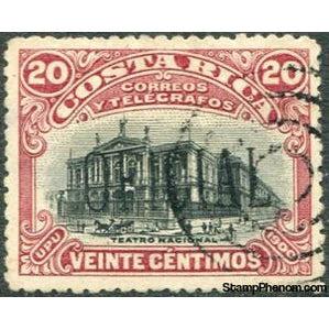 Costa Rica 1901 National Theater overprinted "OFICIAL"-Stamps-Costa Rica-Mint-StampPhenom