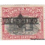 Costa Rica 1905 National Theatre surcharged UN CENTIMO-Stamps-Costa Rica-Mint-StampPhenom