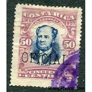 Costa Rica 1908 José María Castro Madriz overprinted "OFICIAL"-Stamps-Costa Rica-Mint-StampPhenom