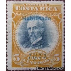 Costa Rica 1911 Mauro Fernández Acuńa overprinted 'Habilitado / 1911'-Stamps-Costa Rica-Mint-StampPhenom