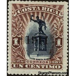 Costa Rica 1911 Statue of Juan Santamaría overprinted 1911, Type II, black-Stamps-Costa Rica-Mint-StampPhenom