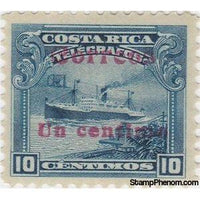 Costa Rica 1911 Steamer "Antilles" surcharged 1c on 10c - red-Stamps-Costa Rica-Mint-StampPhenom