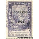 Costa Rica 1922 Woman with Torch and Flag overprinted-Stamps-Costa Rica-Mint-StampPhenom