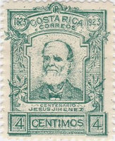 Costa Rica 1923 President Jesús Jimenez (1823-1897)-Stamps-Costa Rica-Mint-StampPhenom