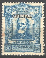 Costa Rica 1923 President Jesús Jimenez overprinted "Oficial"-Stamps-Costa Rica-Mint-StampPhenom