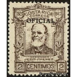 Costa Rica 1923 President Jesús Jimenez overprinted "Oficial"-Stamps-Costa Rica-Mint-StampPhenom