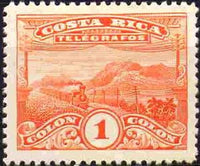 Costa Rica 1927 Landscape and Train-Stamps-Costa Rica-Mint-StampPhenom