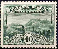 Costa Rica 1927 Landscape and Train-Stamps-Costa Rica-Mint-StampPhenom