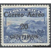 Costa Rica 1930 Landscape and Train surcharged 20 on 50-Stamps-Costa Rica-Mint-StampPhenom