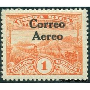 Costa Rica 1930 Landscape and train "Correo Aereo" overprint-Stamps-Costa Rica-Mint-StampPhenom