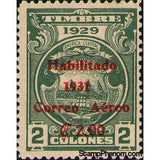 Costa Rica 1931 Arm with red overprint-Stamps-Costa Rica-Mint-StampPhenom