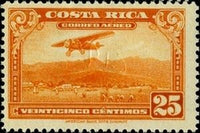 Costa Rica 1934 Mail Plane-Stamps-Costa Rica-Mint-StampPhenom