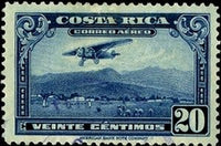 Costa Rica 1934 Mail Plane-Stamps-Costa Rica-Mint-StampPhenom